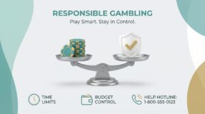 Responsible gambling awareness with balance scale time limits and budget control